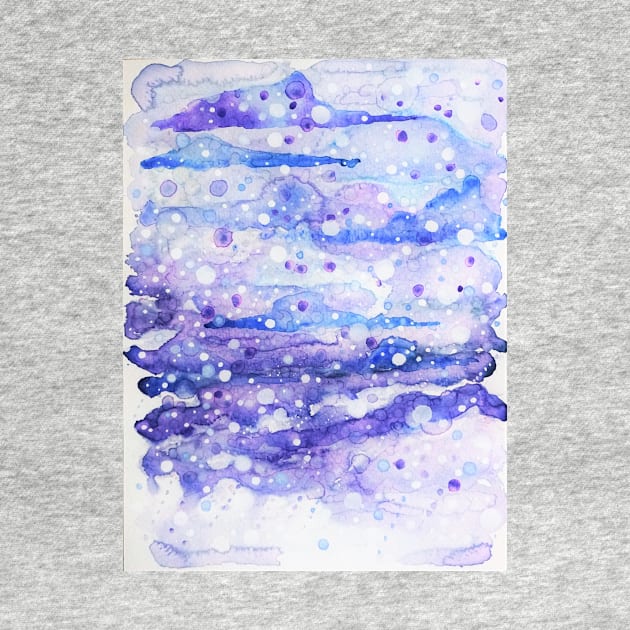 Snowy Winter Clouds Watercolor by 1Redbublppasswo